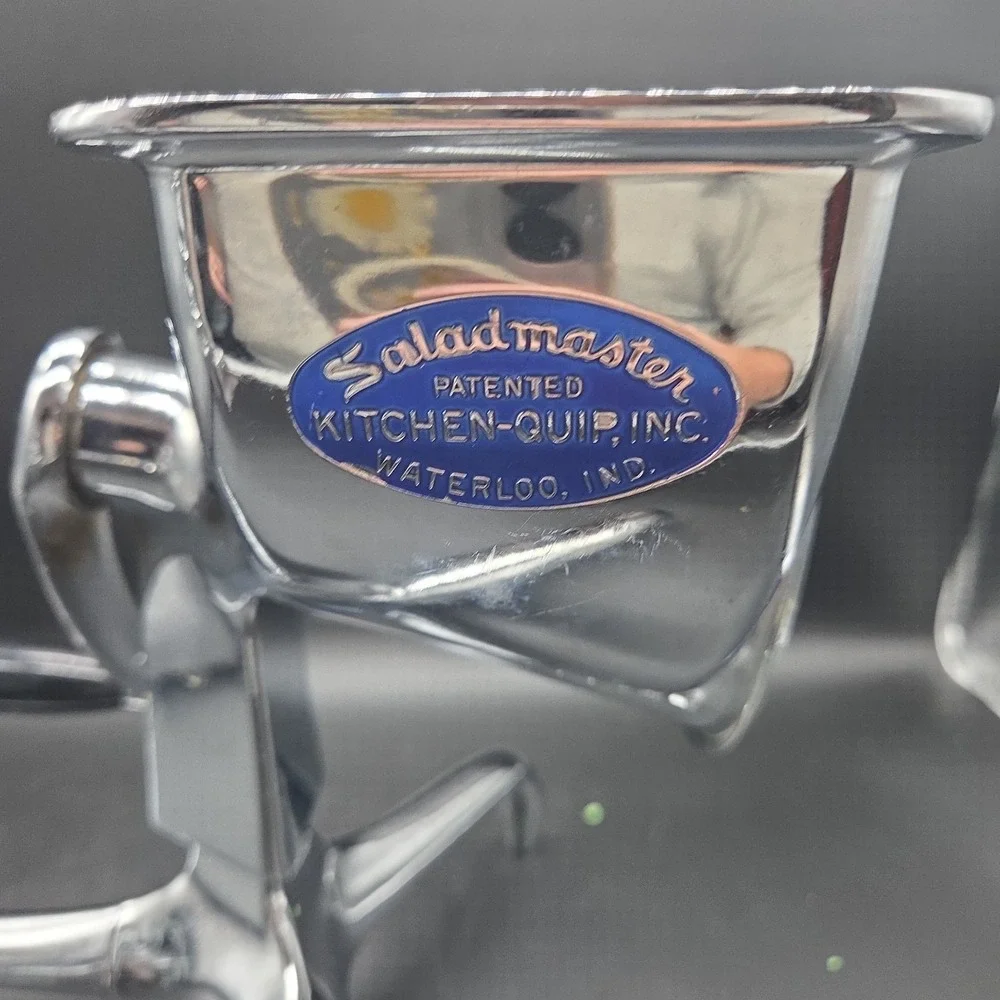 Vintage Saladmaster Manual Food Cutter System w/ 8 Cones, Metal Guard - Parts